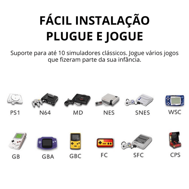 Video Game  Retrô Portátil 4K 30.000 Jogos 64GB + 2 Controles Sem Fio