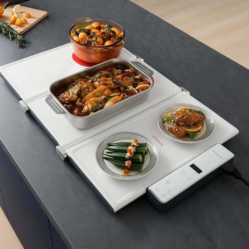 COOKY PRO - Cooktop de Indução Dobrável, 5 Bocas + Brinde 3 Potes Herméticos