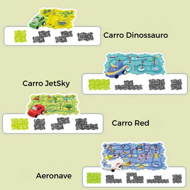 RailCar - Conjunto de pistas para carros infantis