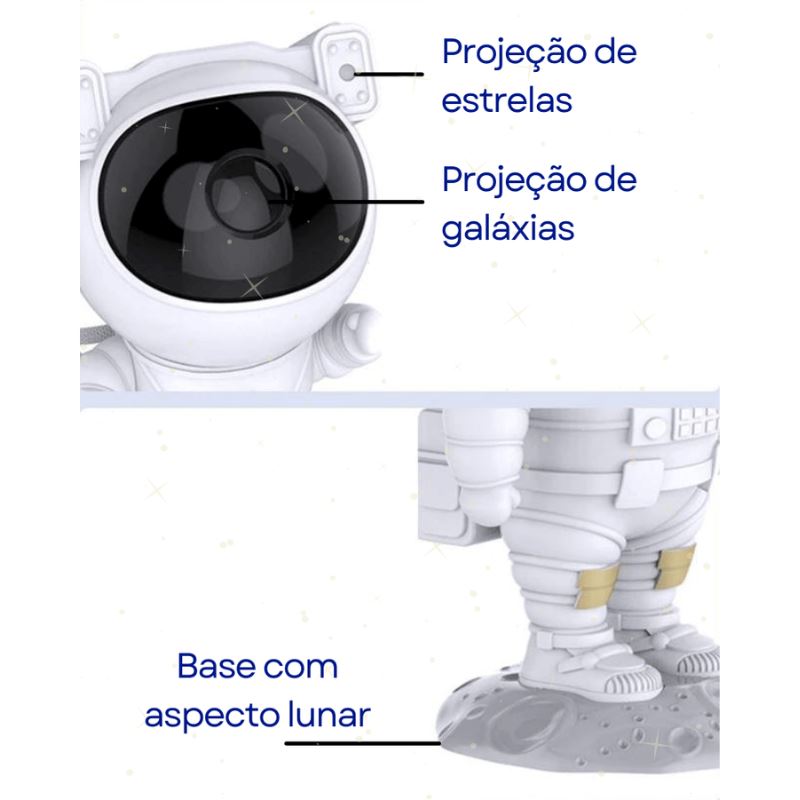 Projetor de Galáxia Luminária Astronauta