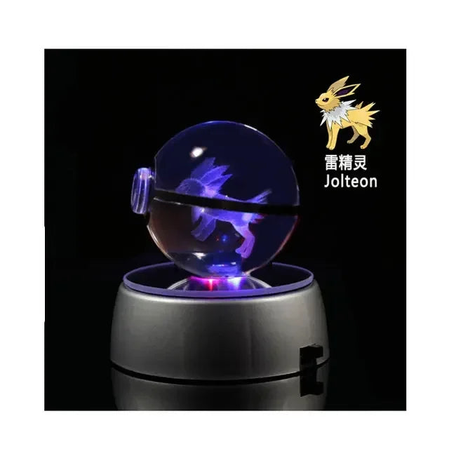 Pokebola de Cristal + Base LED (PROMOÇÃO EDIÇÃO LIMITADA)