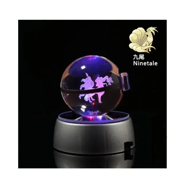 Pokebola de Cristal + Base LED (PROMOÇÃO EDIÇÃO LIMITADA)
