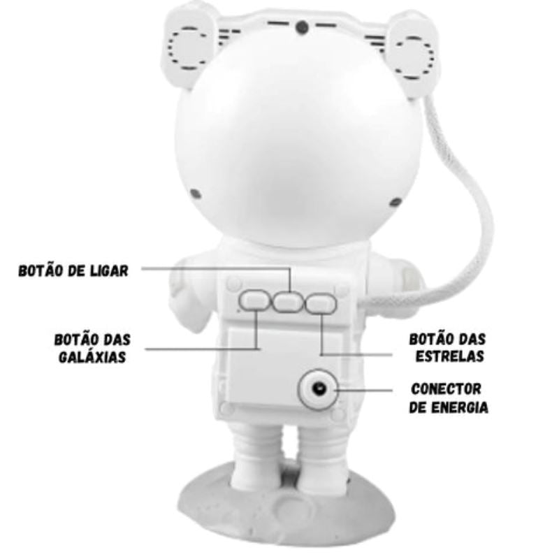 Projetor de Galáxia Luminária Astronauta