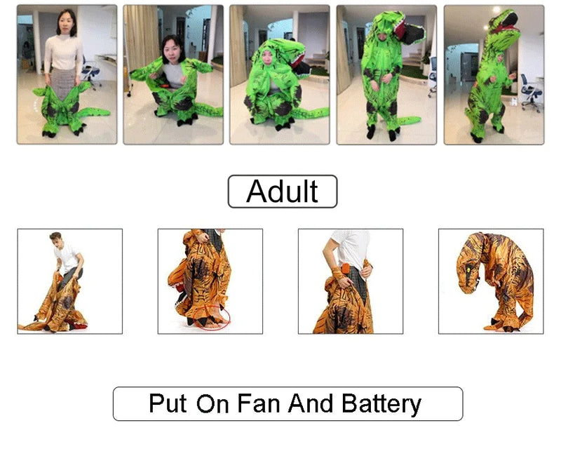 Fantasia de T-rex Inflável