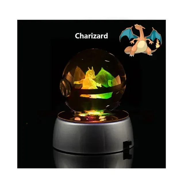 Pokebola de Cristal + Base LED (PROMOÇÃO EDIÇÃO LIMITADA)