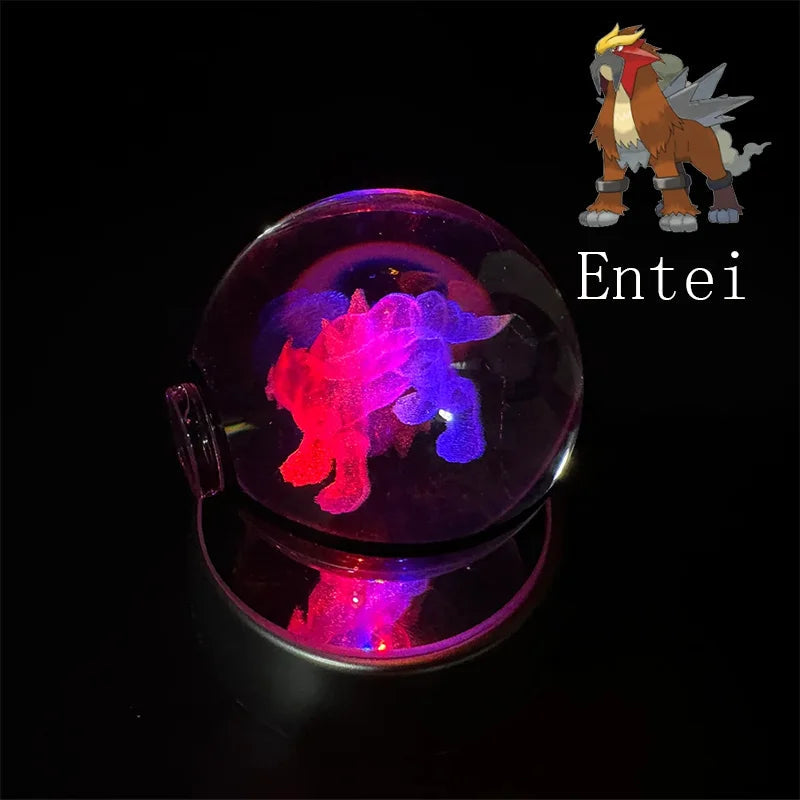 Pokebola de Cristal + Base LED (PROMOÇÃO EDIÇÃO LIMITADA)