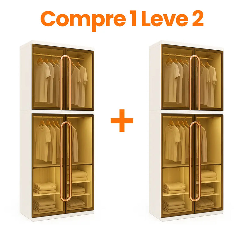 Compre 1 Leve 2 - Guarda-Roupa Vitta, 8 Portas e 4 Módulos