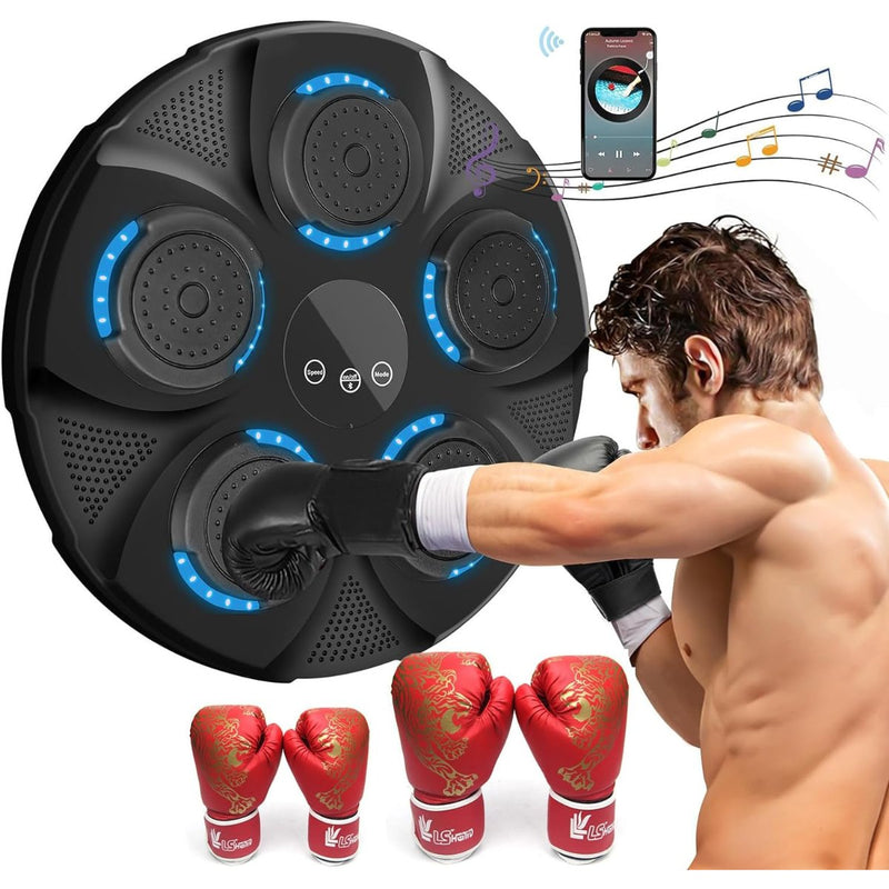 Máquina de boxe musical inteligente montada na parede de cor preta